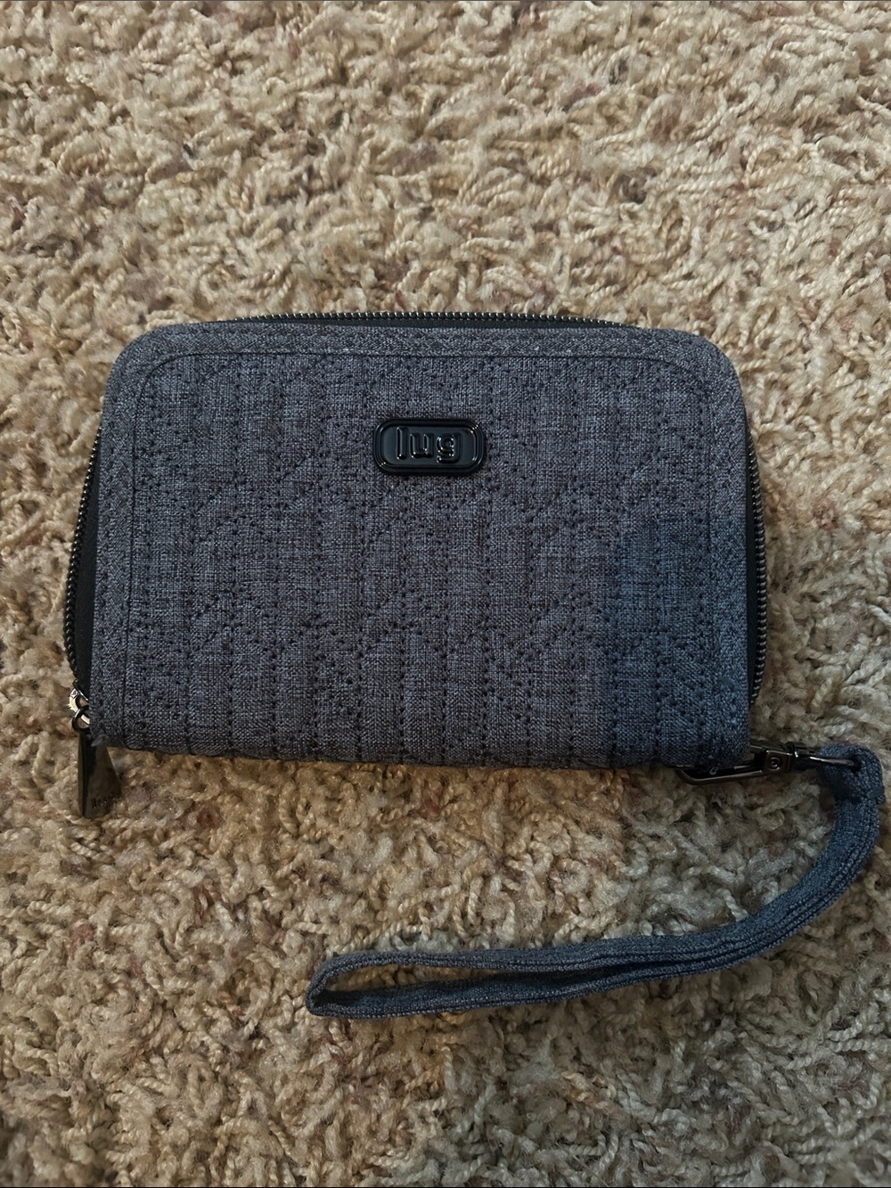lug Gray Quilted Wristlet Clutch